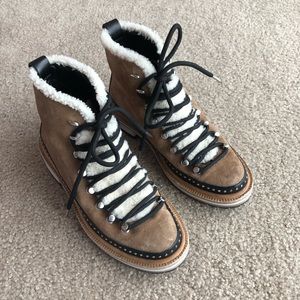 Rag & Bone compass genuine shearling combat boot